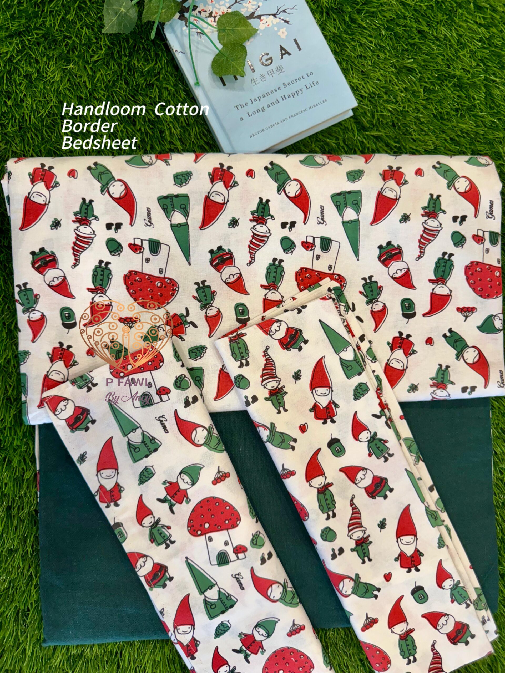 Handloom Cotton Christmas Print Bedsheet Set