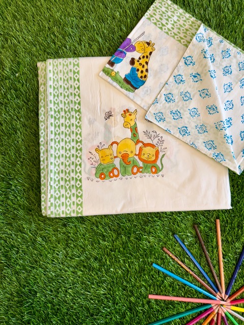 Kids Handloom Cotton Animal Friends Dohar