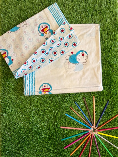 Handloom Cotton Doraemon Print Bedsheet Set