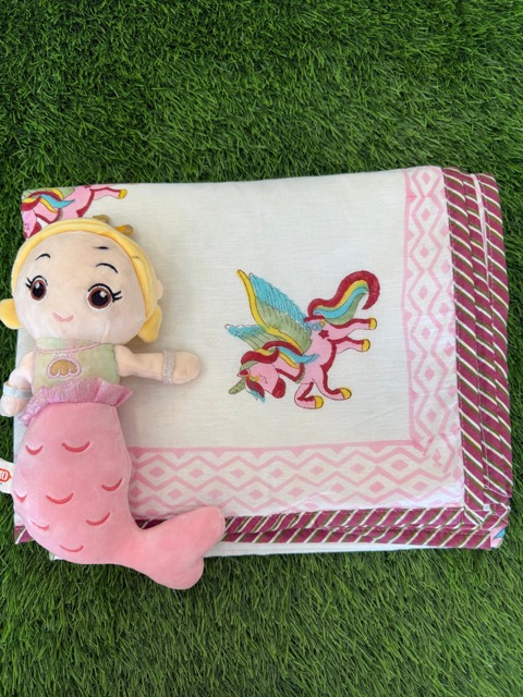 Kids Handloom Cotton Unicorn Print Dohar