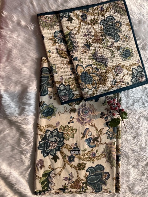 Anokhi Premium Indigo Floral Cotton Bedsheet Set