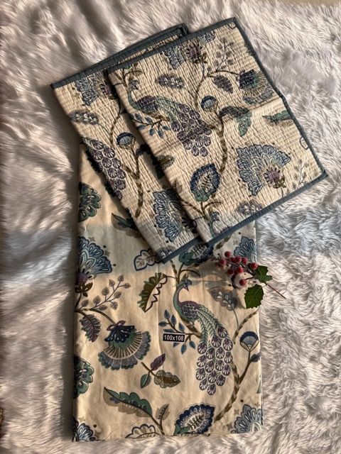 Anokhi Premium Peacock Garden Cotton Bedsheet Set