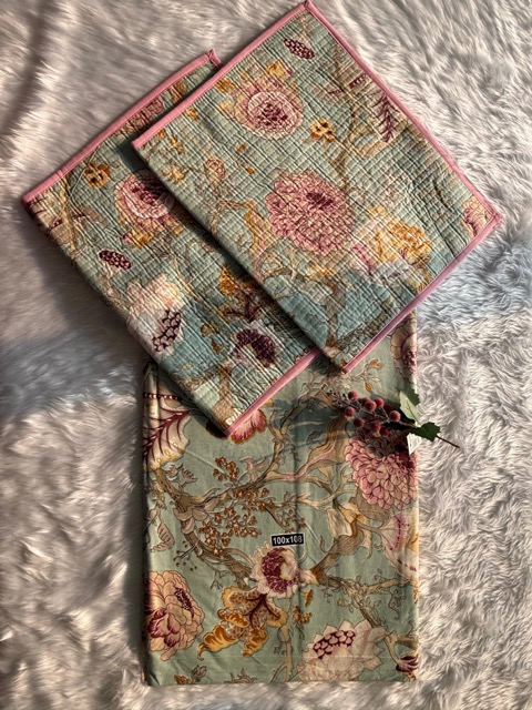 Anokhi Premium Pastel Blossom Cotton Bedsheet Set
