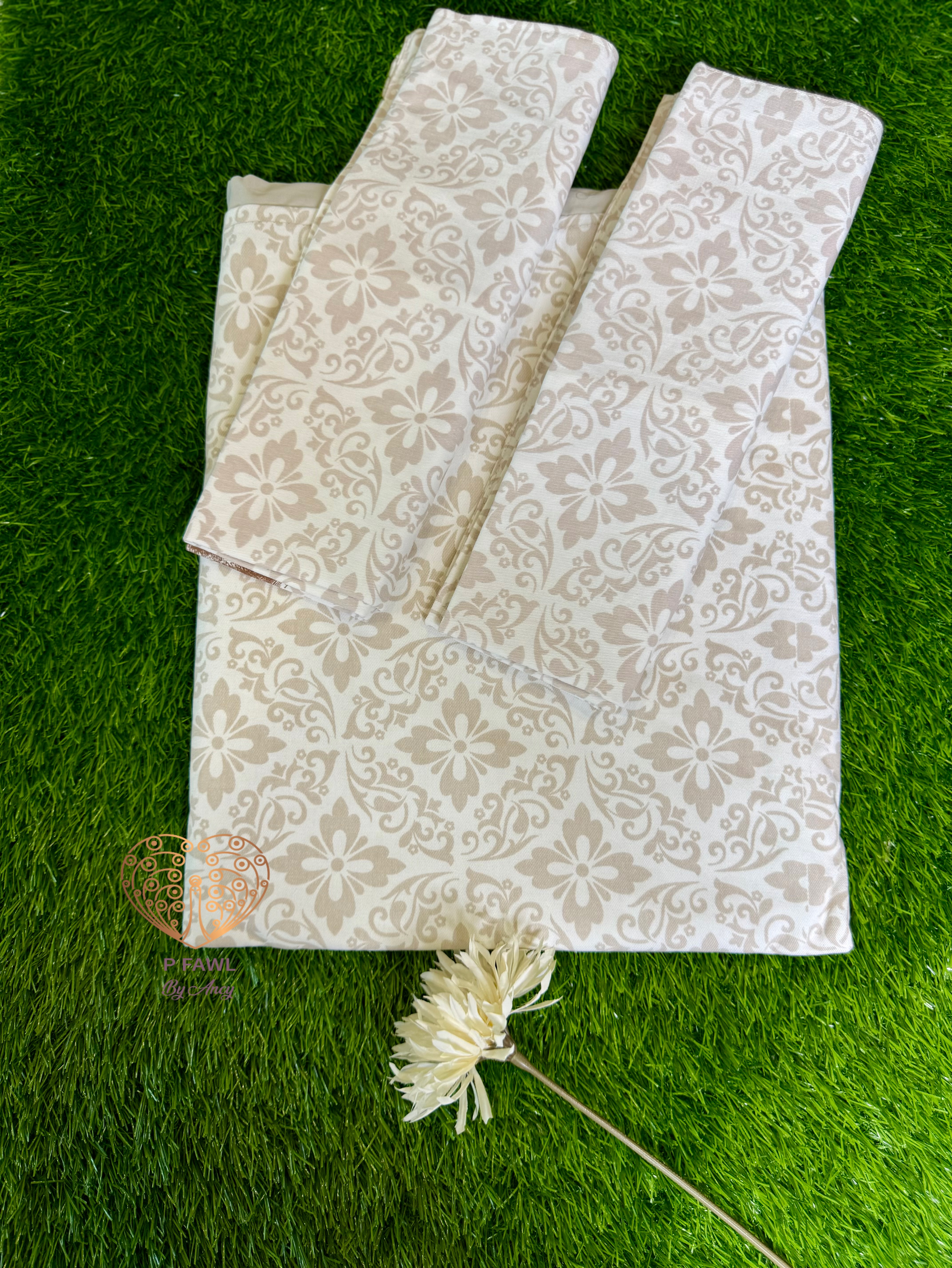 Handloom cotton border bedsheet - King size