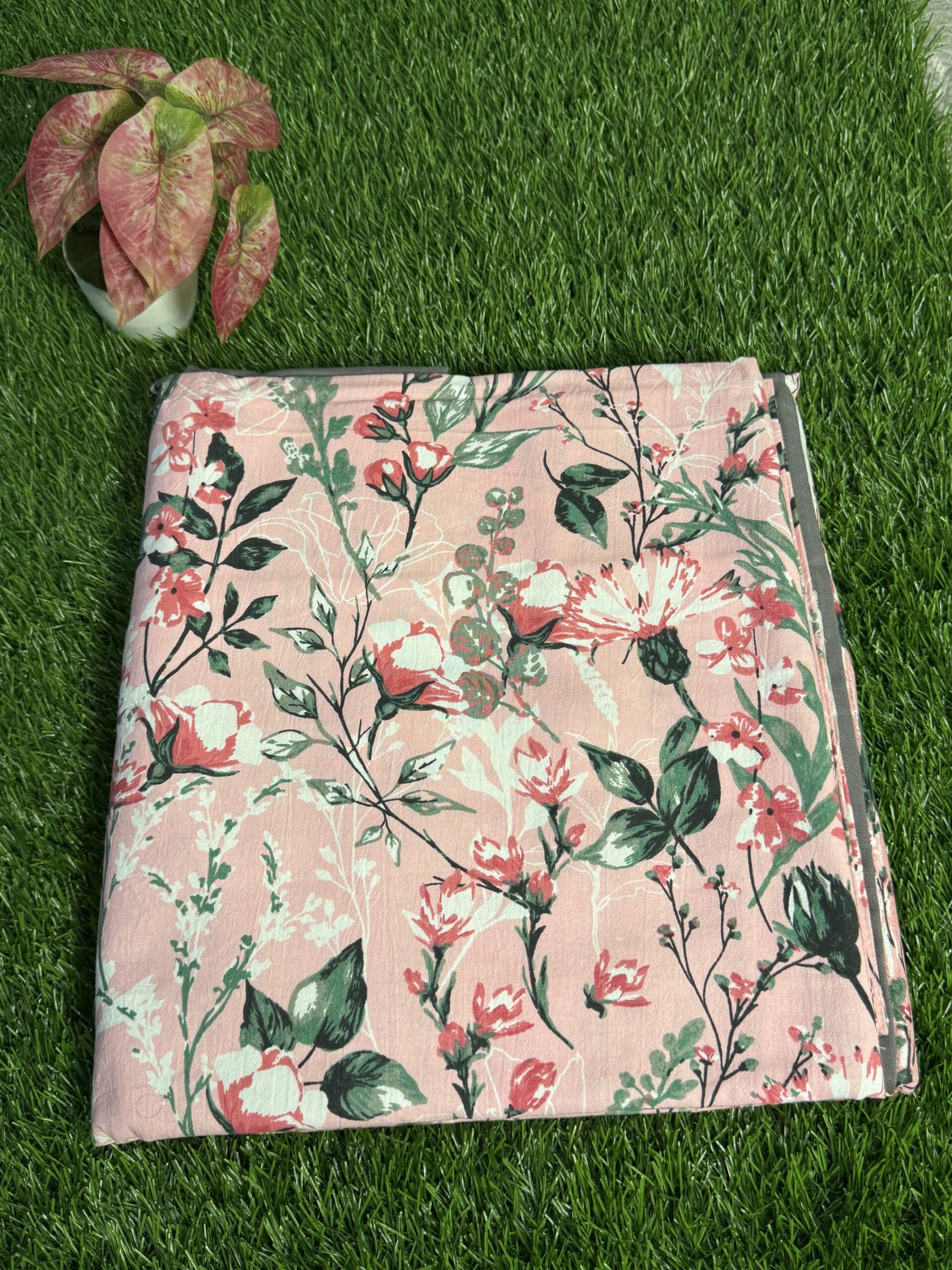 Handloom cotton border bedsheet - King size