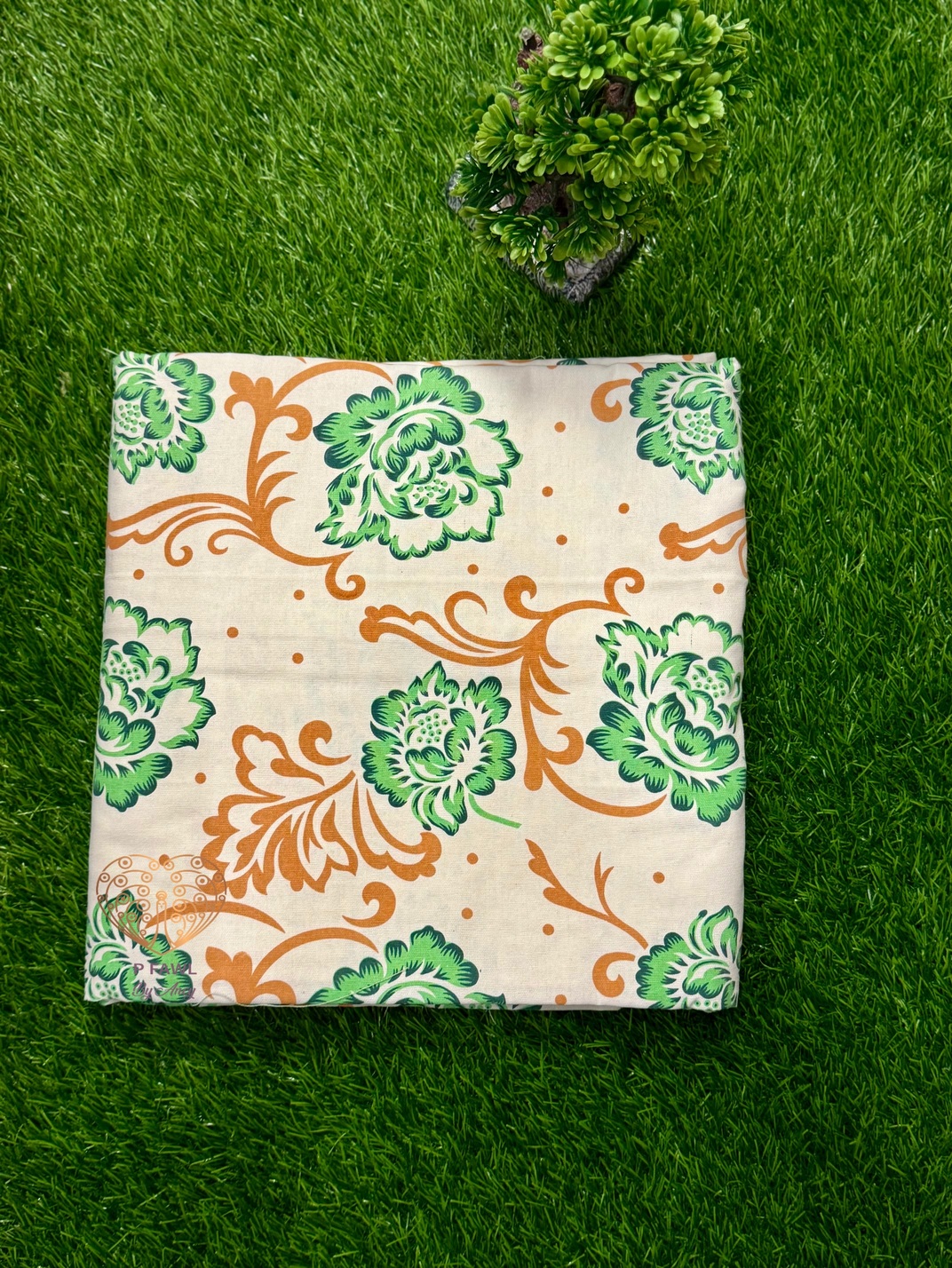 Handloom cotton border bedsheet - King size