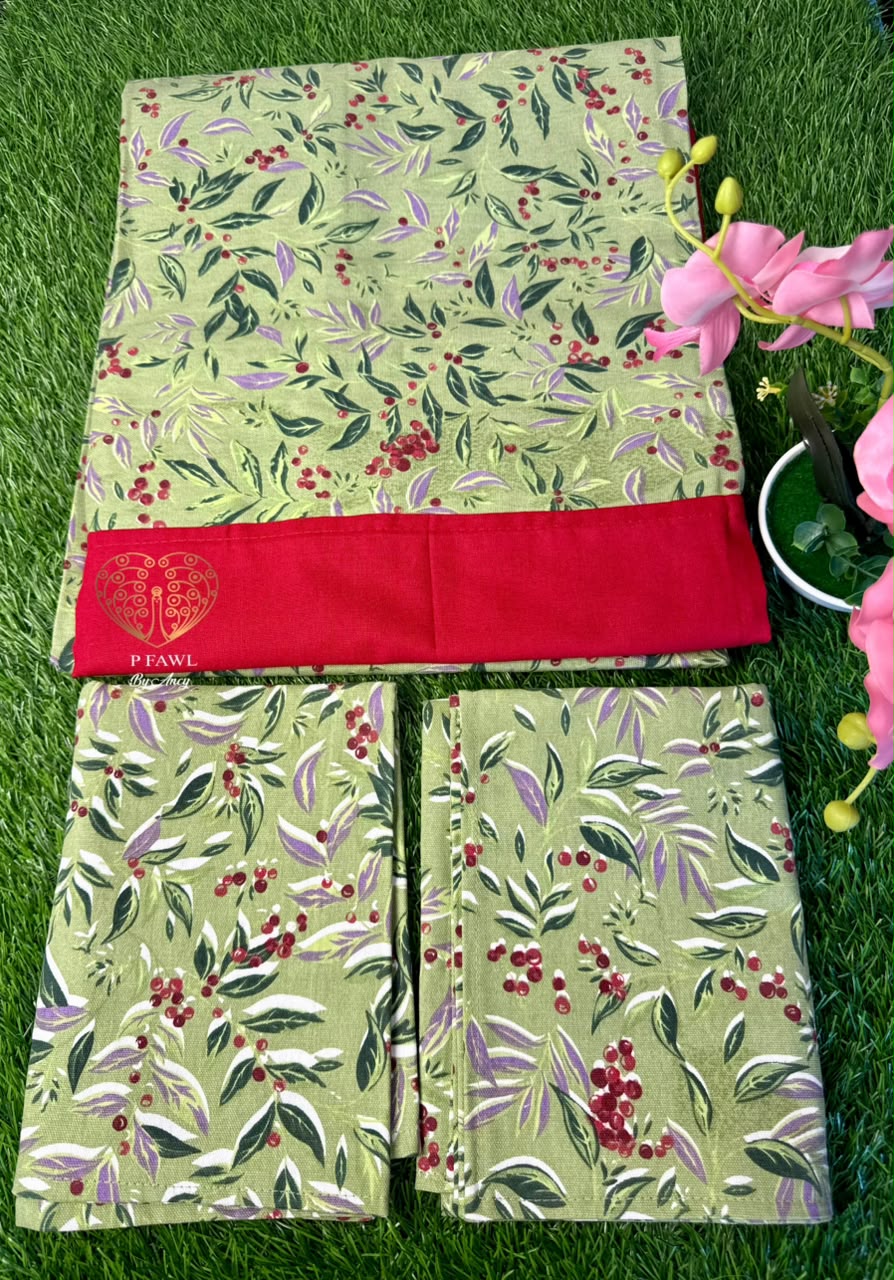 Handloom cotton border bedsheet - King size
