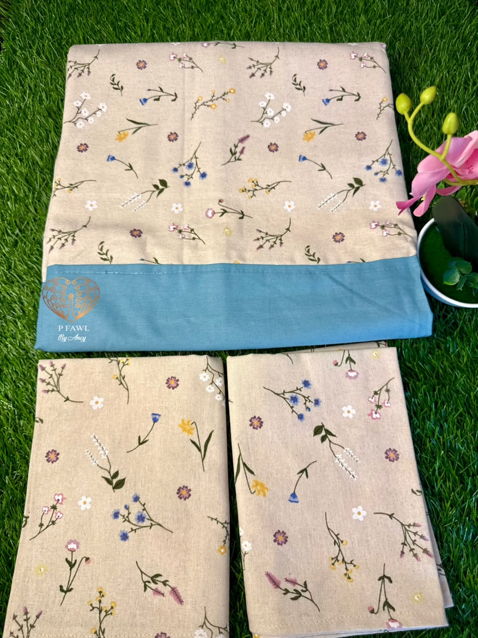 Handloom cotton border bedsheet - King size