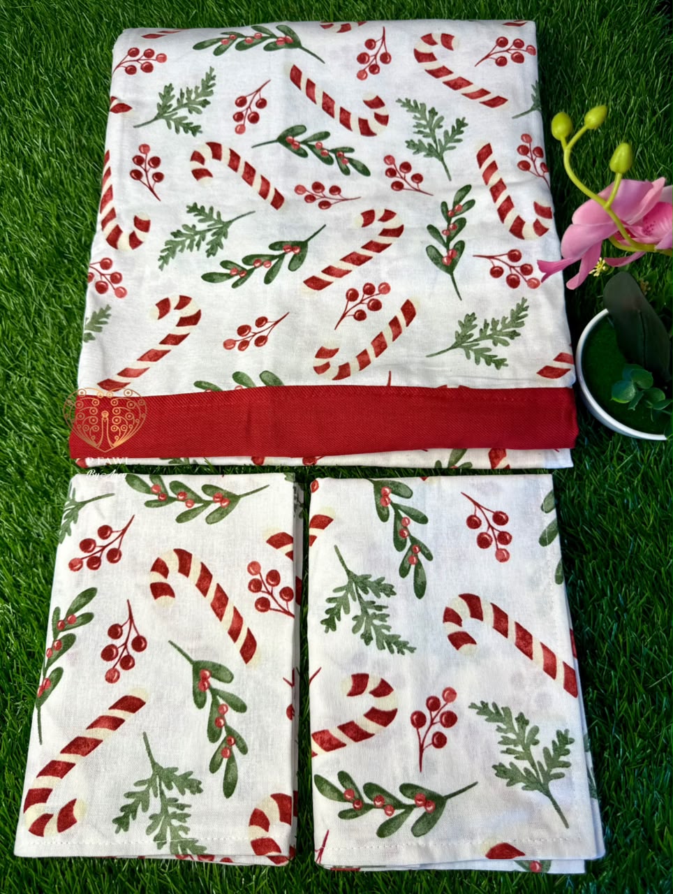 Handloom cotton border bedsheet - King size