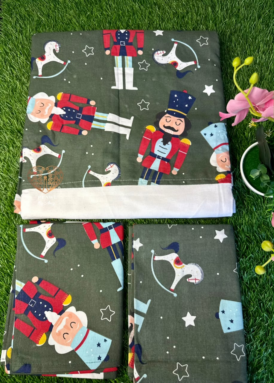 Handloom cotton border bedsheet - King size