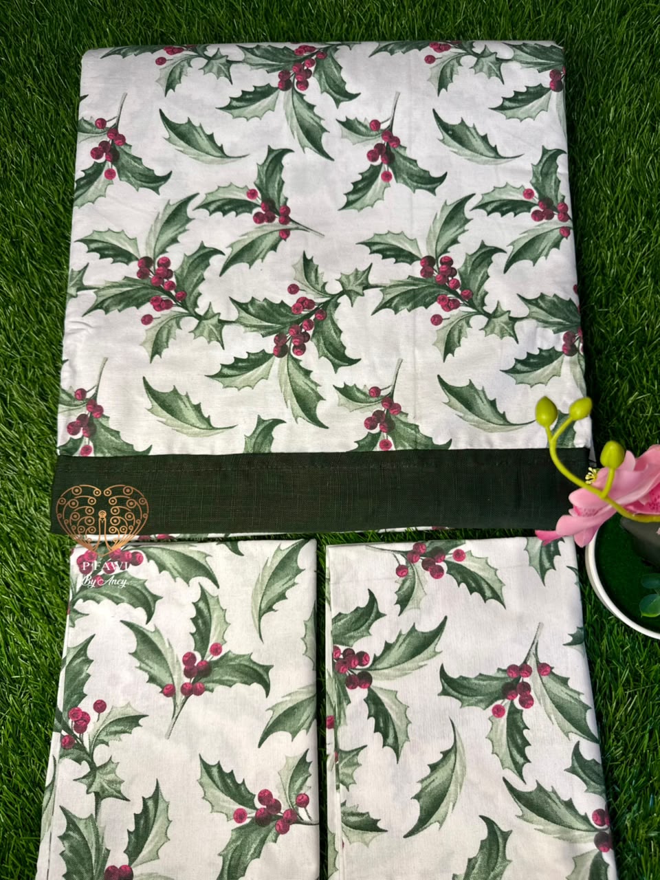 Handloom cotton border bedsheet - King size