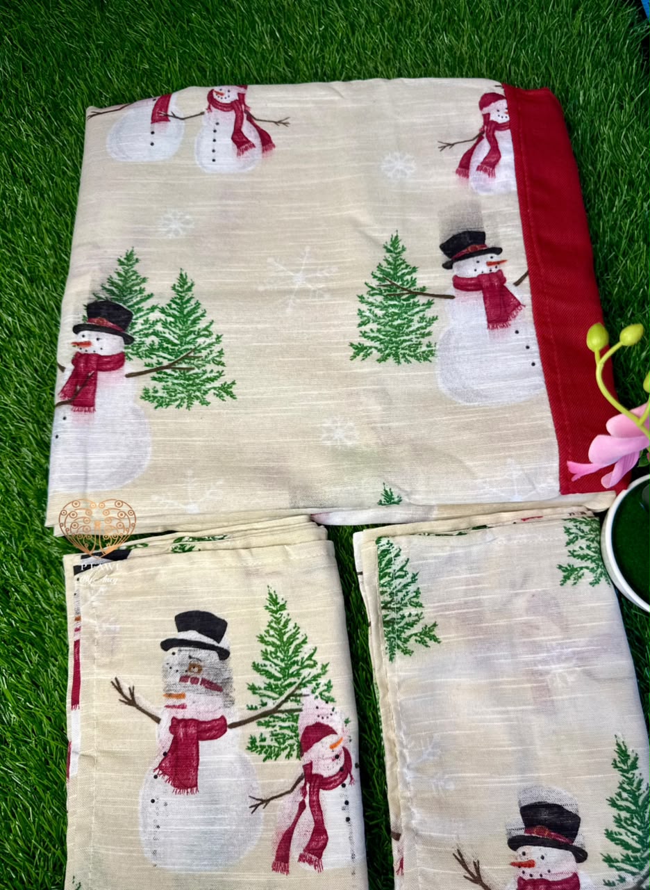 Handloom cotton border bedsheet - King size