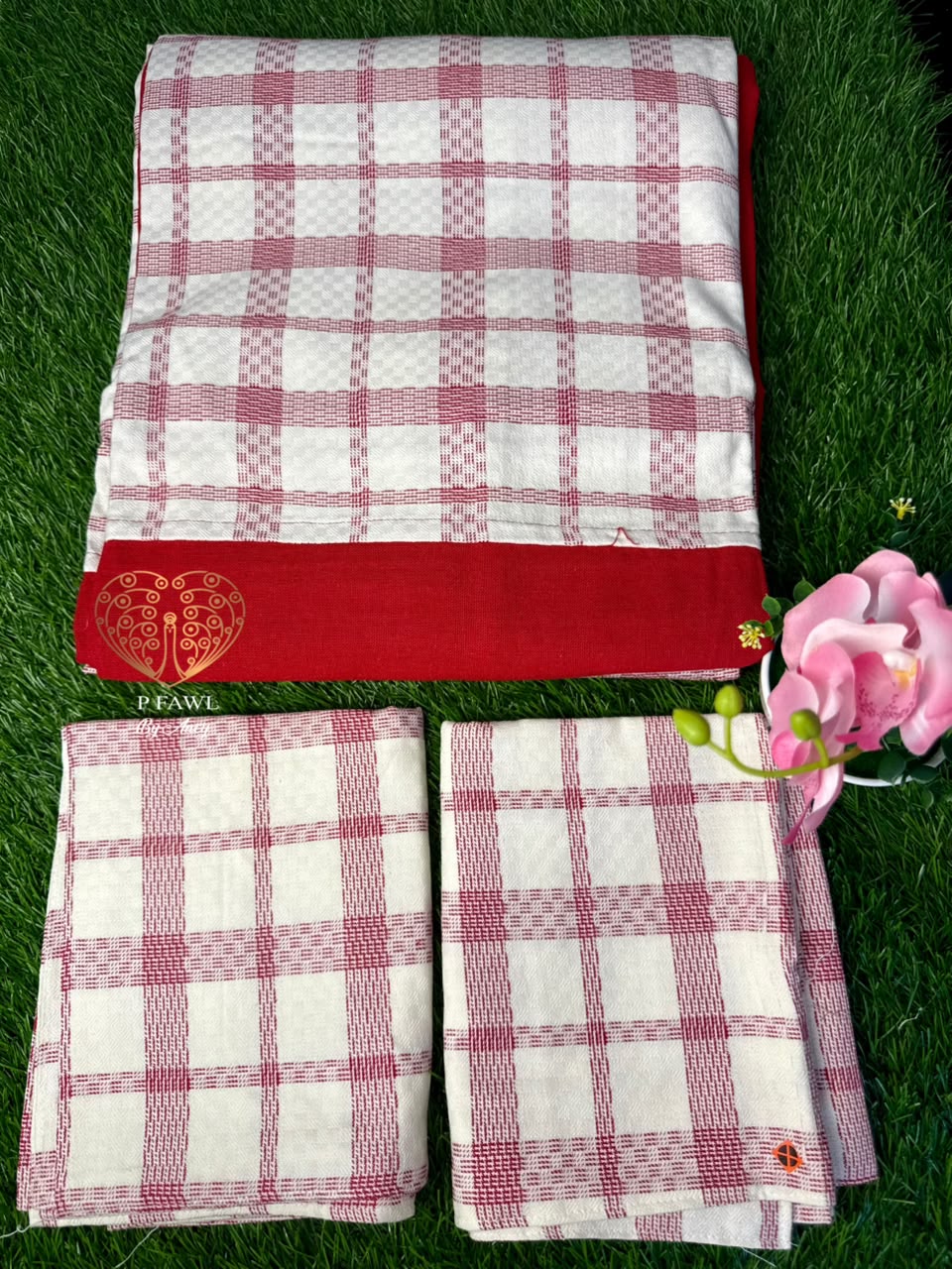 Handloom cotton border bedsheet - King size