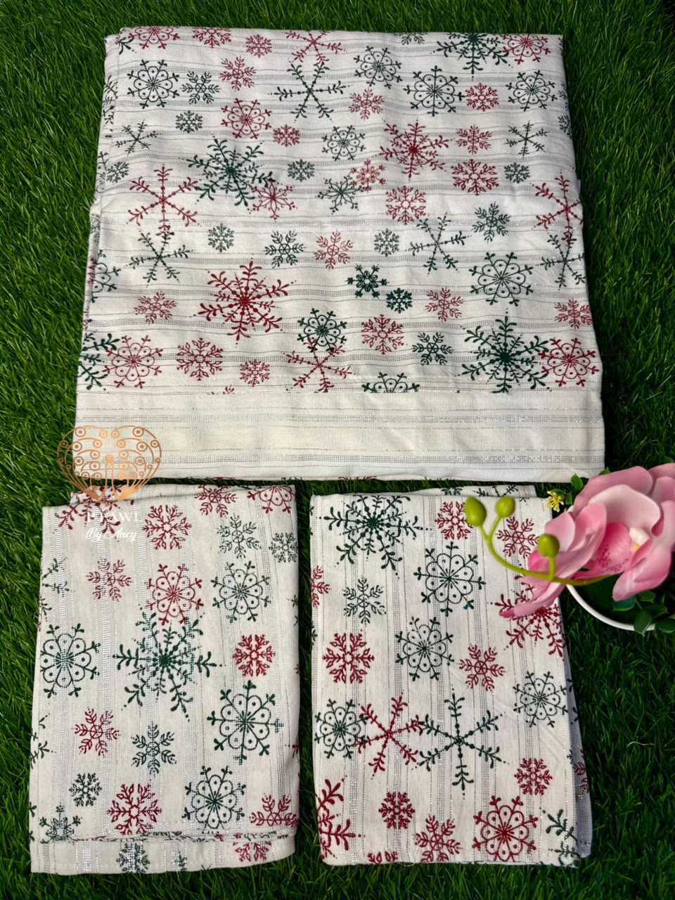 Handloom cotton border bedsheet - King size